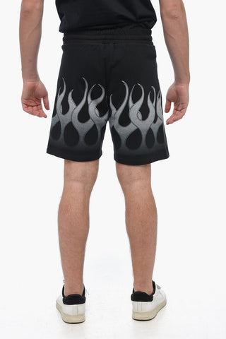 Flame Print Jogger Shorts