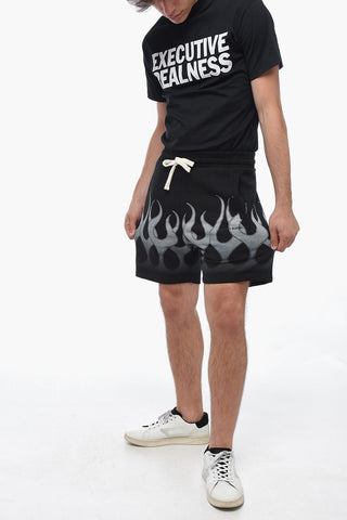 Flame Print Jogger Shorts