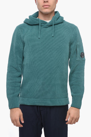 Felpa Con Cappuccio In Maglia di Ciniglia