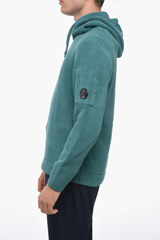 Felpa Con Cappuccio In Maglia di Ciniglia