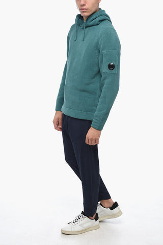 Felpa Con Cappuccio In Maglia di Ciniglia