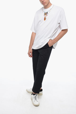T-Shirt Girocollo FEATHERS NECKLACE in Cotone