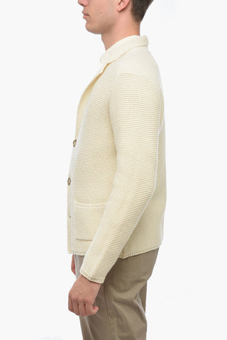 Virgin Wool Cardigan with Patch Pockets