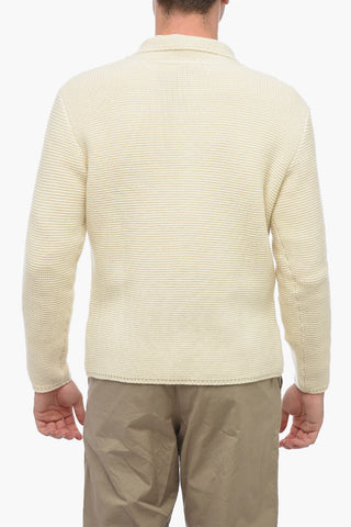 Virgin Wool Cardigan with Patch Pockets