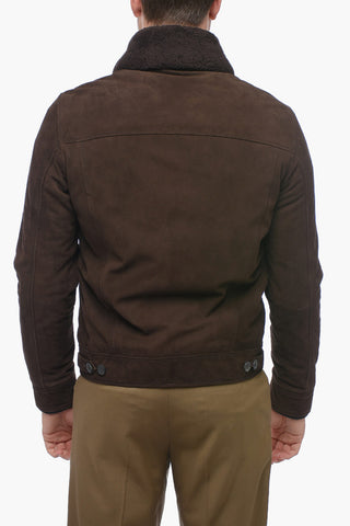 Giubbotto AVIATOR in Suede con Colletto Staccabile
