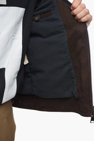 Giubbotto AVIATOR in Suede con Colletto Staccabile