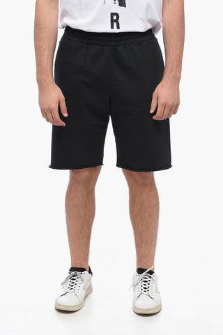 Embroidered Brushed Cotton SCRIBBLE Jogger Shorts 