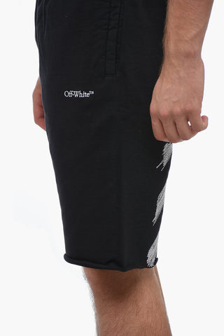Embroidered Brushed Cotton SCRIBBLE Jogger Shorts 