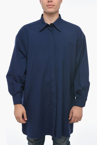 Overshirt LINDA in Lana con Abbottonatura Nascosta