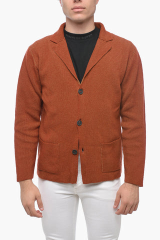 Blazer in Maglia con Tasche a Toppa