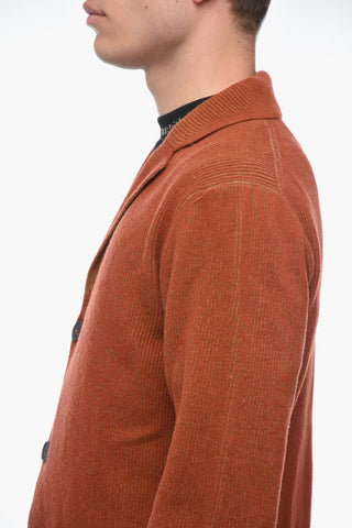 Blazer in Maglia con Tasche a Toppa