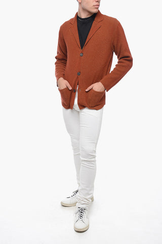 Blazer in Maglia con Tasche a Toppa