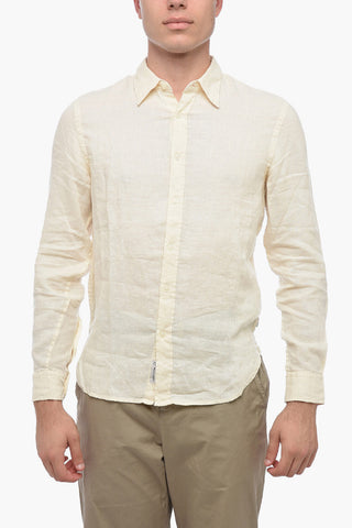 Camicia In Lino A Maniche Lunghe