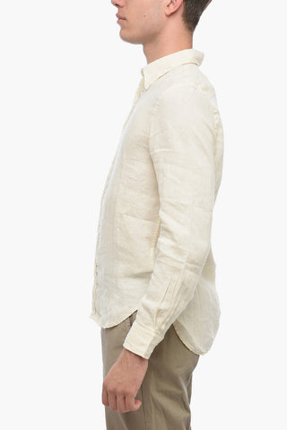 Camicia In Lino A Maniche Lunghe