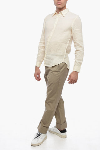 Camicia In Lino A Maniche Lunghe