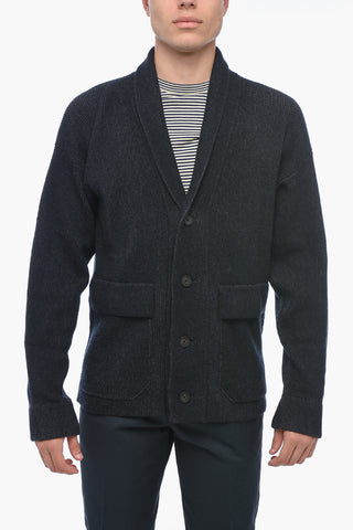 USE THE EXISTING Cardigan in Misto Lana con Collo a Scialle