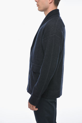 USE THE EXISTING Cardigan in Misto Lana con Collo a Scialle