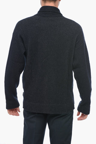 USE THE EXISTING Cardigan in Misto Lana con Collo a Scialle