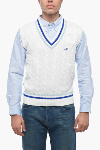 V-Neck Cotton knit Vest