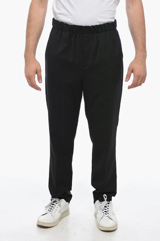Virgin Wool Chinos Pants with Elastic Waistband