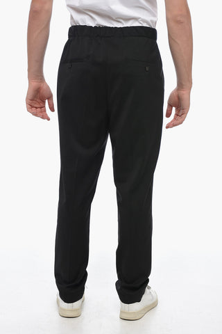 Virgin Wool Chinos Pants with Elastic Waistband