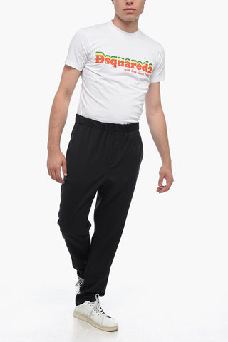 Virgin Wool Chinos Pants with Elastic Waistband