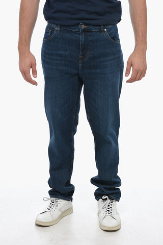 Jeans Tapered Fit con Lavaggio Scuro 19cm