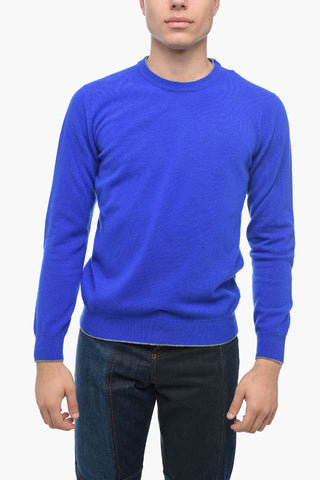 Virgin Wool Crewneck Sweater ICON with Contrast Patches