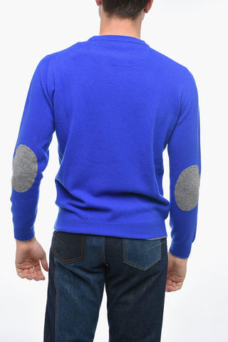 Virgin Wool Crewneck Sweater ICON with Contrast Patches