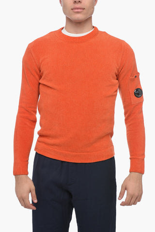 Pullover Girocollo In Maglia di Ciniglia