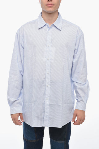Camicia a Righe con Collo Francese