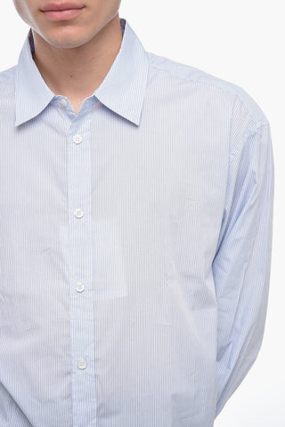 Camicia a Righe con Collo Francese
