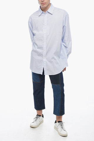Camicia a Righe con Collo Francese