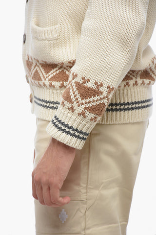 Cotton Cardigan with Fair Isle Motif