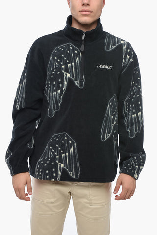 Quarter Zipper Sweatshirt with All-Over Print