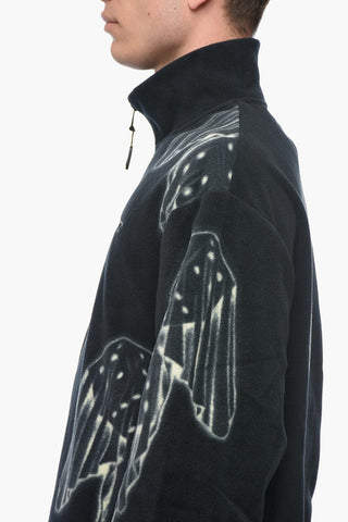 Quarter Zipper Sweatshirt with All-Over Print
