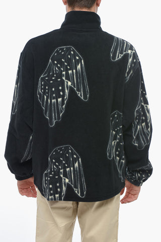 Quarter Zipper Sweatshirt with All-Over Print