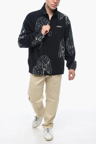Quarter Zipper Sweatshirt with All-Over Print