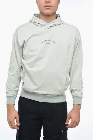Brushed Cotton Hoodie With Logo Print