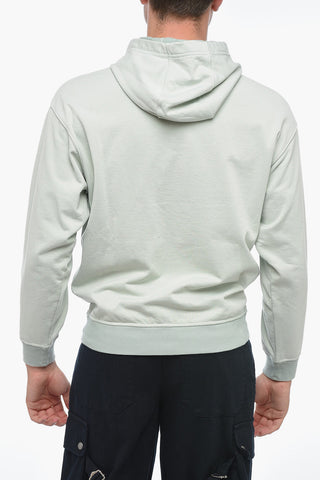 Brushed Cotton Hoodie With Logo Print