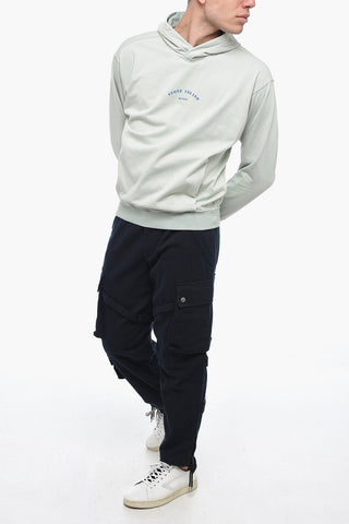 Brushed Cotton Hoodie With Logo Print