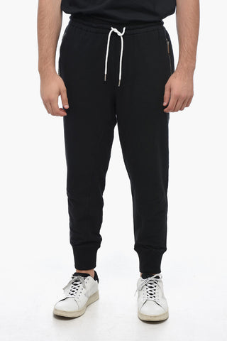 Zippped Pockets Brushed Cotton Joggers