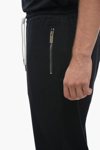 Zippped Pockets Brushed Cotton Joggers