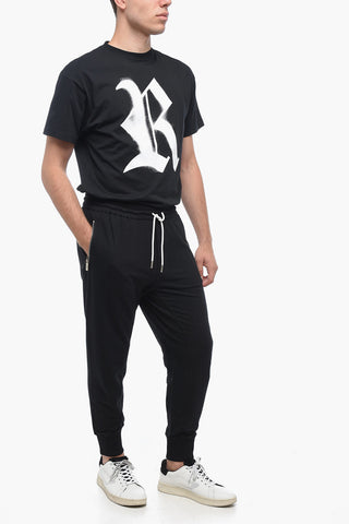 Zippped Pockets Brushed Cotton Joggers