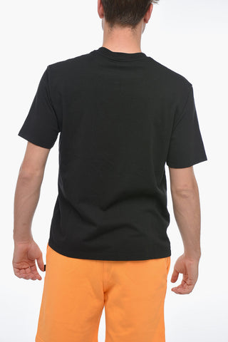 Cotton T-shirt With Breast Pocket And Visibile Seams