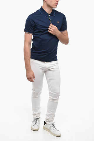 Polo in Cotone con Bottoni Colorati