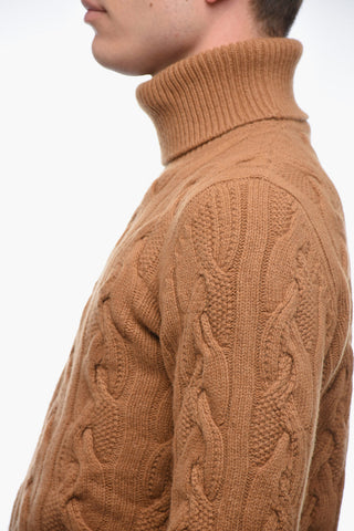 Pullover Mit Rollkragen Aus Aran-Schurwolle