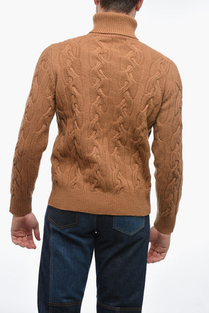 아란 버진 울 터틀넥 스웨터