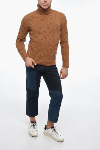 Pullover Mit Rollkragen Aus Aran-Schurwolle