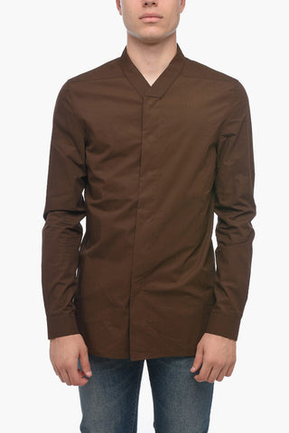 LUXOR Cotton SNAP Shirt with Mandarin Collar